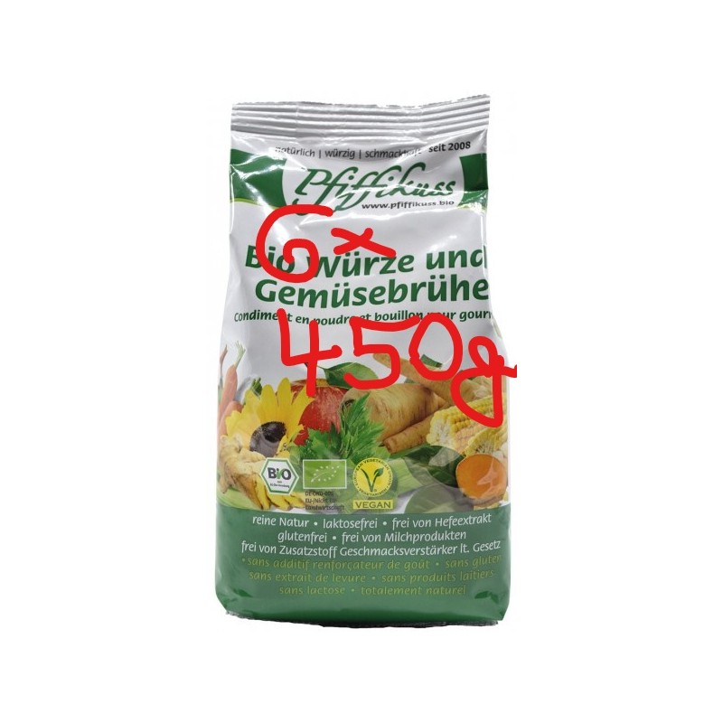 6x 450g Gourmet Streuwürze u. Gemüsebrühe Pfiffikuss