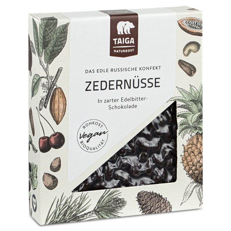 Zedernüsse mit Edelbitterschokolade, 200g Zedernüsse mit Edelbitterschokolade, 200g